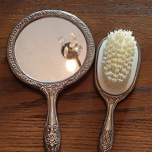 Little Girls Silver Vanity Brush And Comb Set